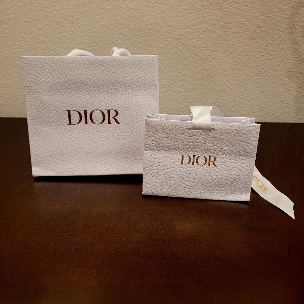 Dior Empty Gift Bags White 5x5.5x2 & 3.25x4.4x1.5
